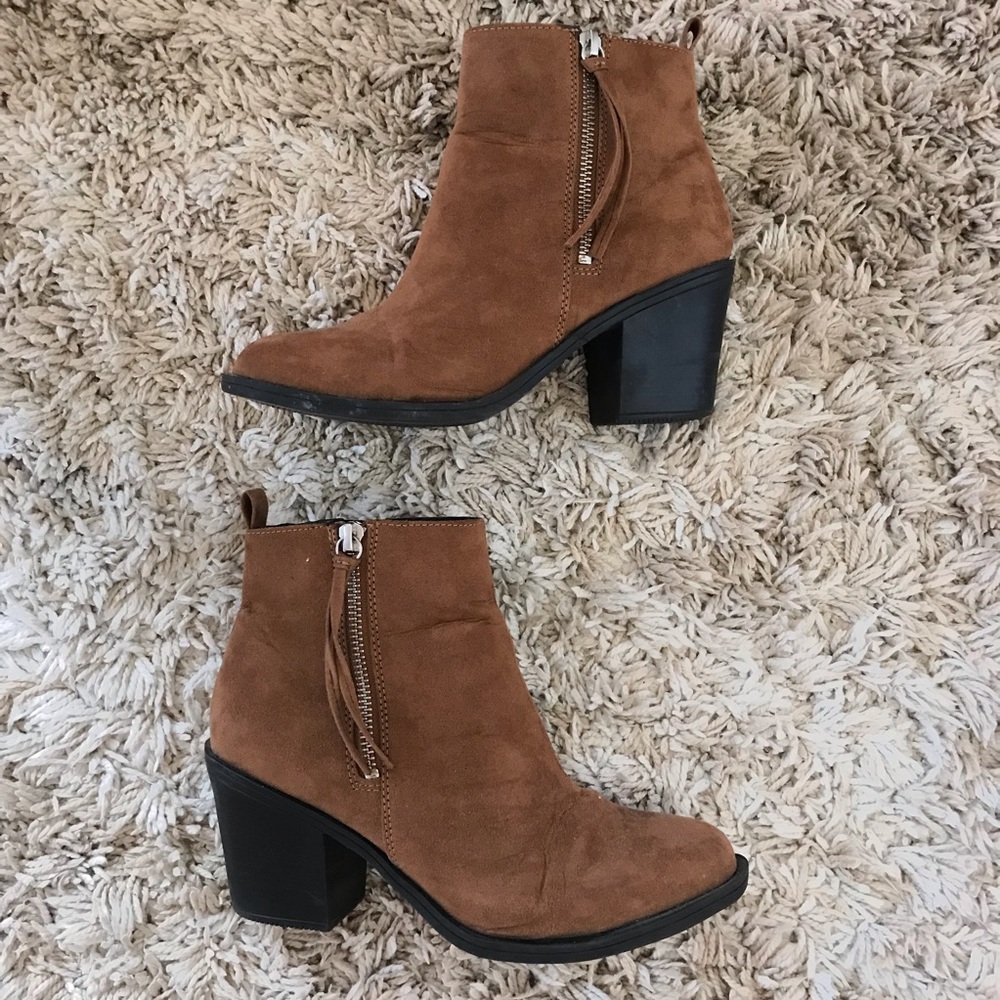 H&M Faux Suede Heeled Ankle Booties